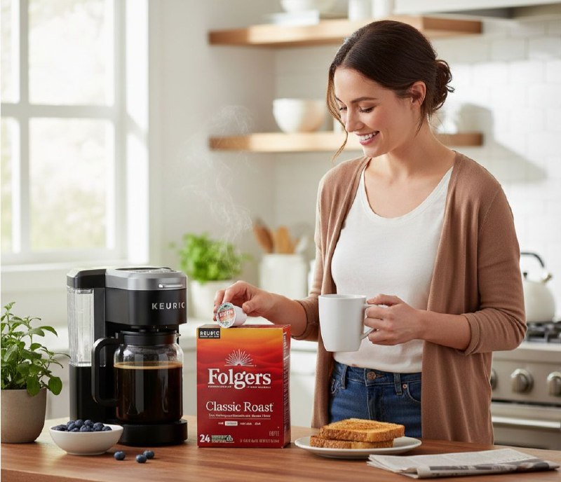 COMIDA CAFE TOSTADO MEDIANO CON SABOR RICO Y SUAVE EN CAPSULAS FOLGERS 24UND