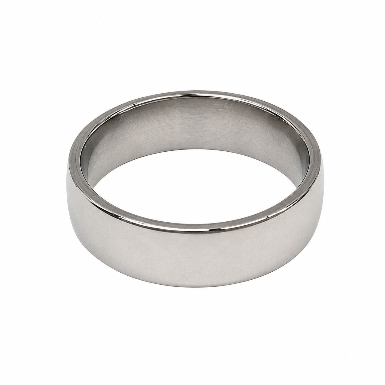 ANILLO DE ENCHAPE PARA CABALLERO CON DISEÑO LISO Y ACABADO PLATEADO
