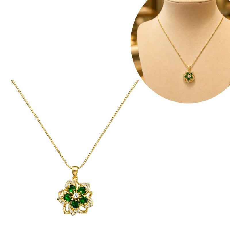 GARGANTILLA DE ENCHAPE PARA DAMA CON DISEÑO DE FLOR 2.3CM