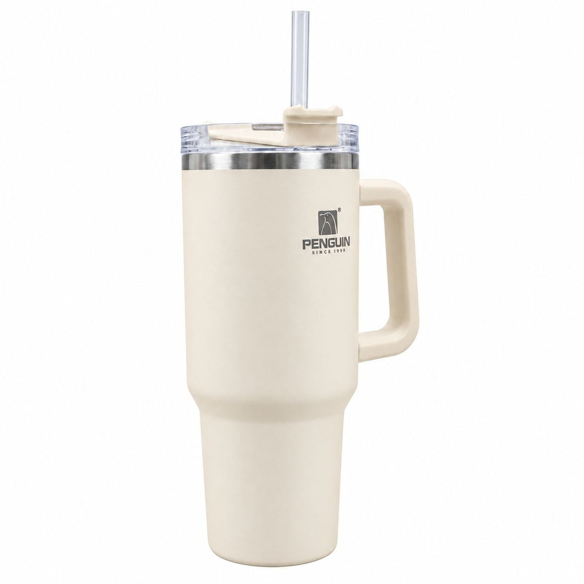 VASO TÉRMICO CON ASA Y PAJILLA PENGUIN 1200ML