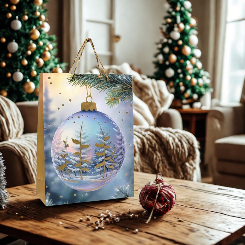 BOLSA DE REGALO NAVIDEÑA MEDIANA 26X32X10CM
