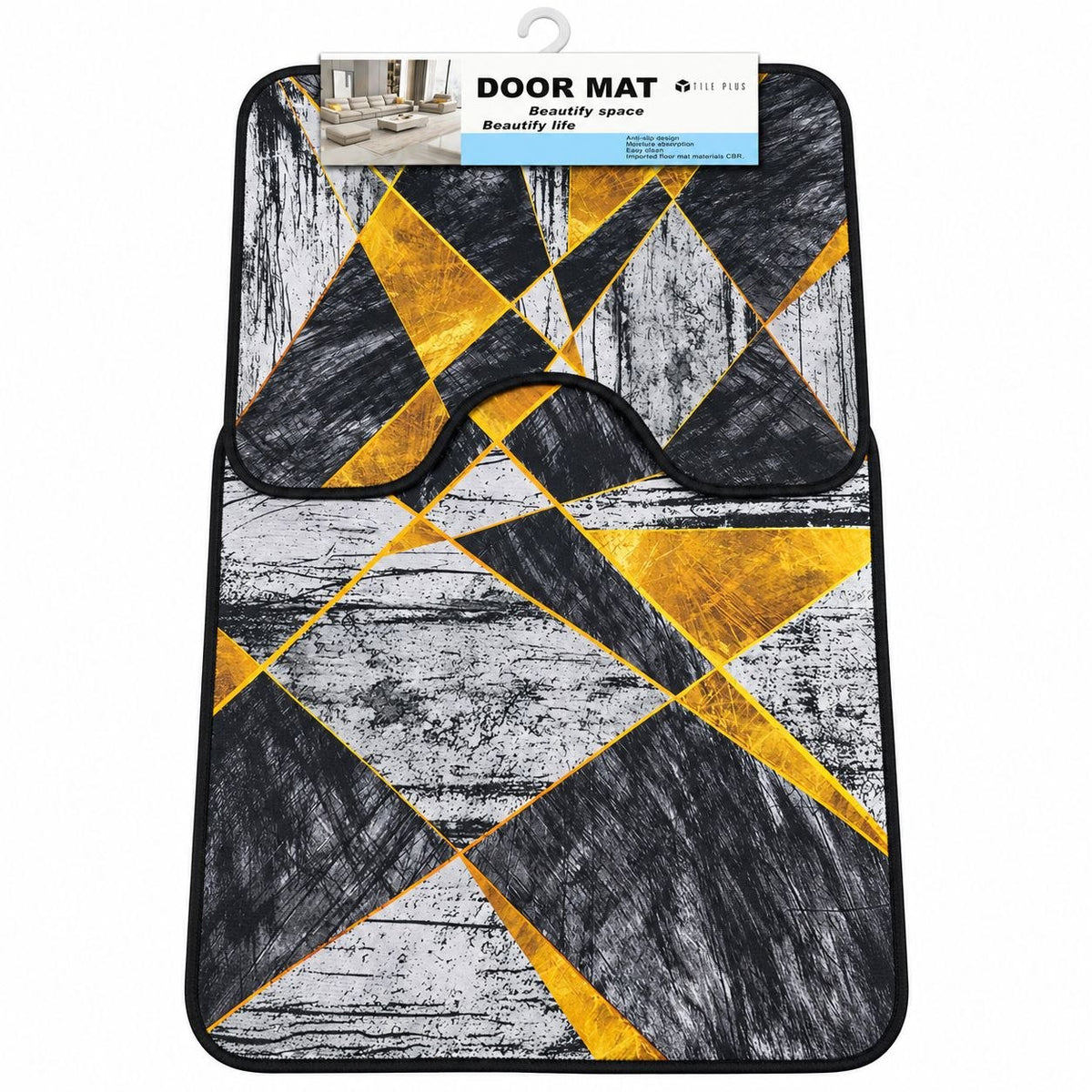 SET DE ALFOMBRAS PARA BAÑO SUAVES Y DECORATIVAS 2PCS DOOR MAT 80X50CM Y 18X18CM