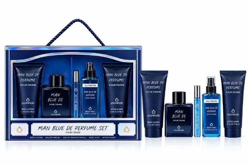 SET YOU MIRADE MAN BLUE DE PERFUME EDP 100ML, EDP 15ML, AFTER SHAVE 150ML, BODY MIST 100ML, BODY LOTION 150ML (H) (AROMA SIMILAR BLEU DE CHANEL)