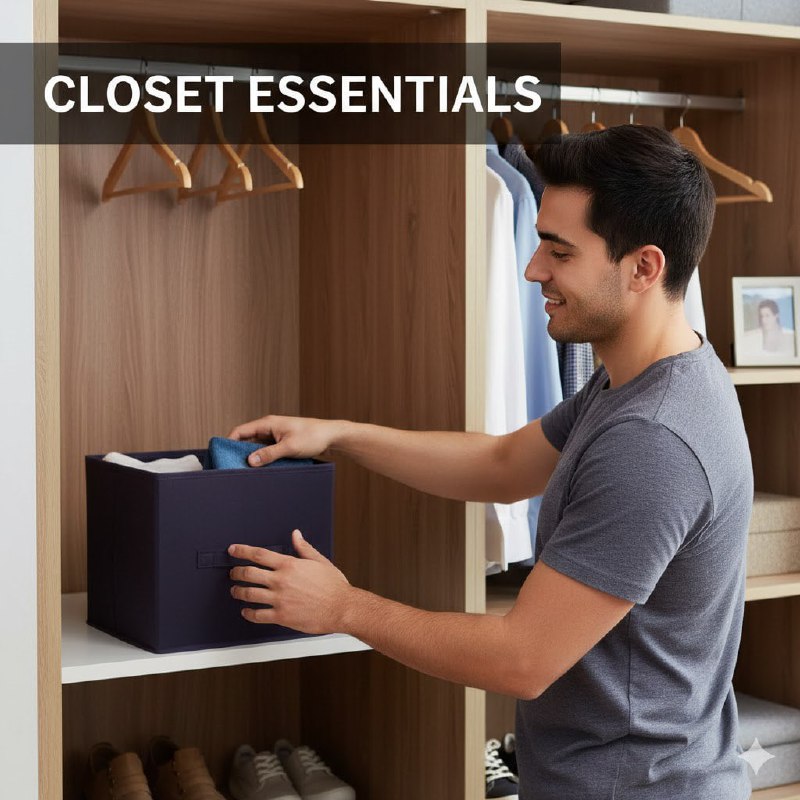 ORGANIZADOR CAJA DE ALMACENAMIENTO PLEGABLE, CESTA PARA LIBROS, JUGUETES, ROPA Y MAS CLOSET ESSENTIALS 26.7CMX27.9X26.7CM