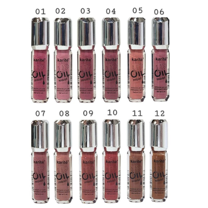 BRILLO LABIAL LIP OIL KARITE 5ML (DUPE DE ITALIA),  ACEITE HIDRATANTE DE LABIOS 12 TONOS