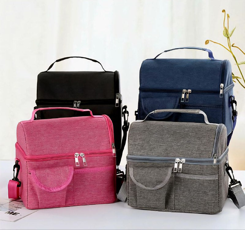 LONCHERA TERMICA PORTATIL DE GRAN CAPACIDAD IMPERMEABLE 25X25CM