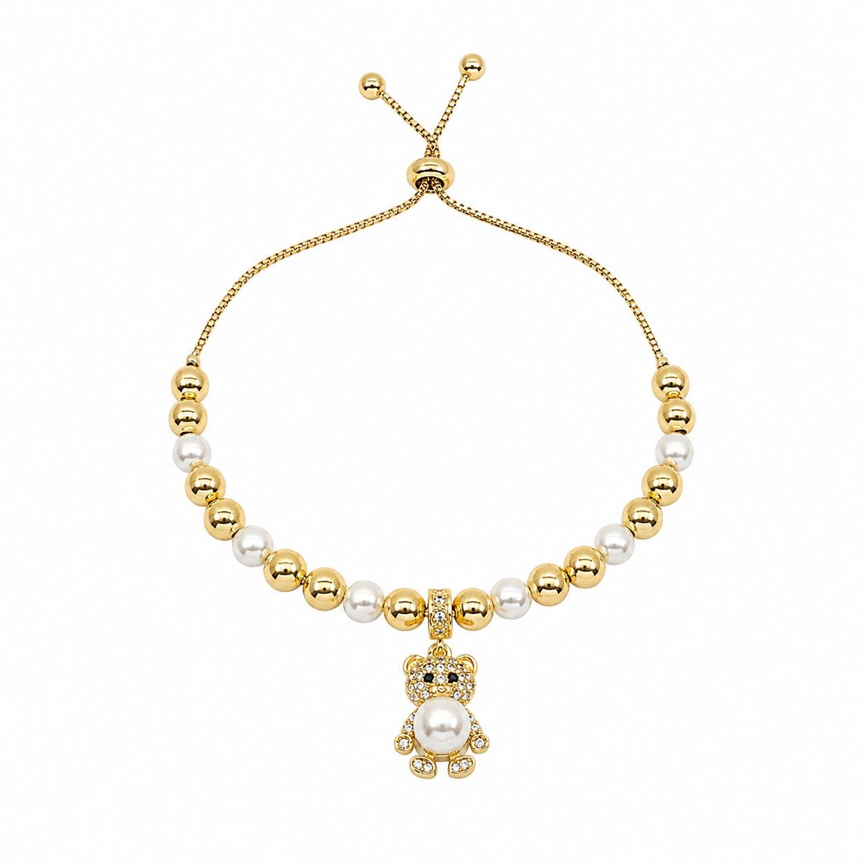 PULSERA DE ENCHAPE PARA DAMA CON DISEÑO DE OSO