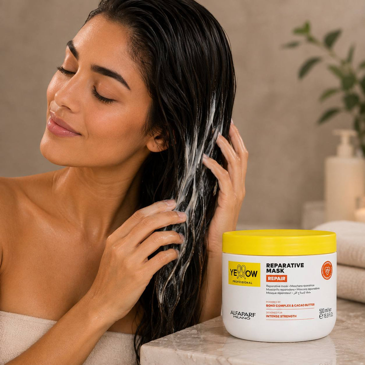 MASCARILLA REPARADORA PROFUNDA Y FORTALEZA YELLOW PROFESSIONAL 500ML 1 UND