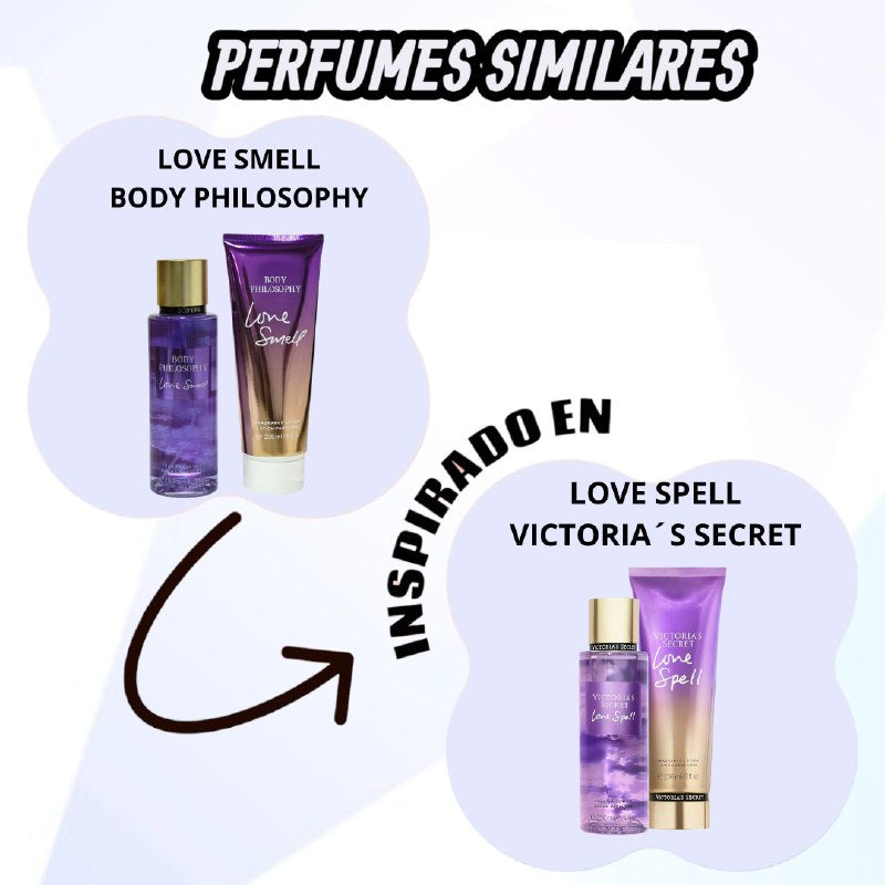 SET BODY PHILOSOPHY SPLASH Y CREMA LOVE SMELL (M) (AROMA SIMILAR A VICTORIAS SECRET LOVE SPELL)
