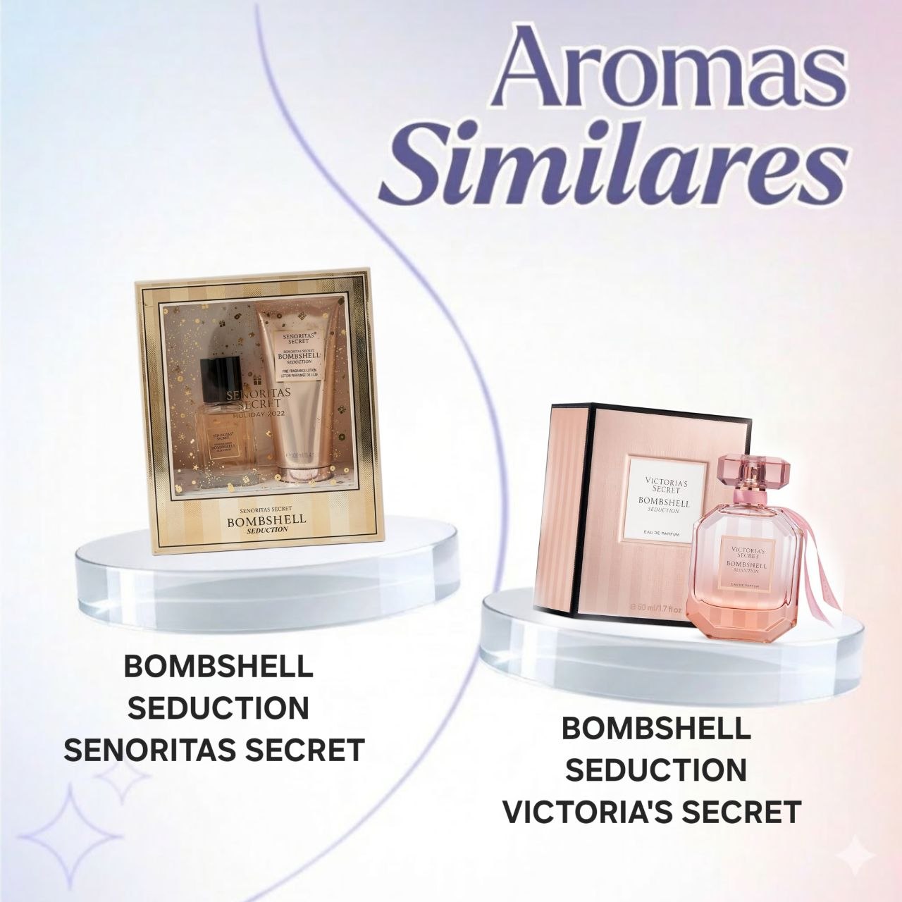 SET SENORITAS SECRET BOMBSHELL SEDUCTION SPLASH 75ML Y CREMA CORPORAL 100ML (M) (AROMA SIMILAR A VICTORIAS SECRET BOMBSHELL SEDUCTION)
