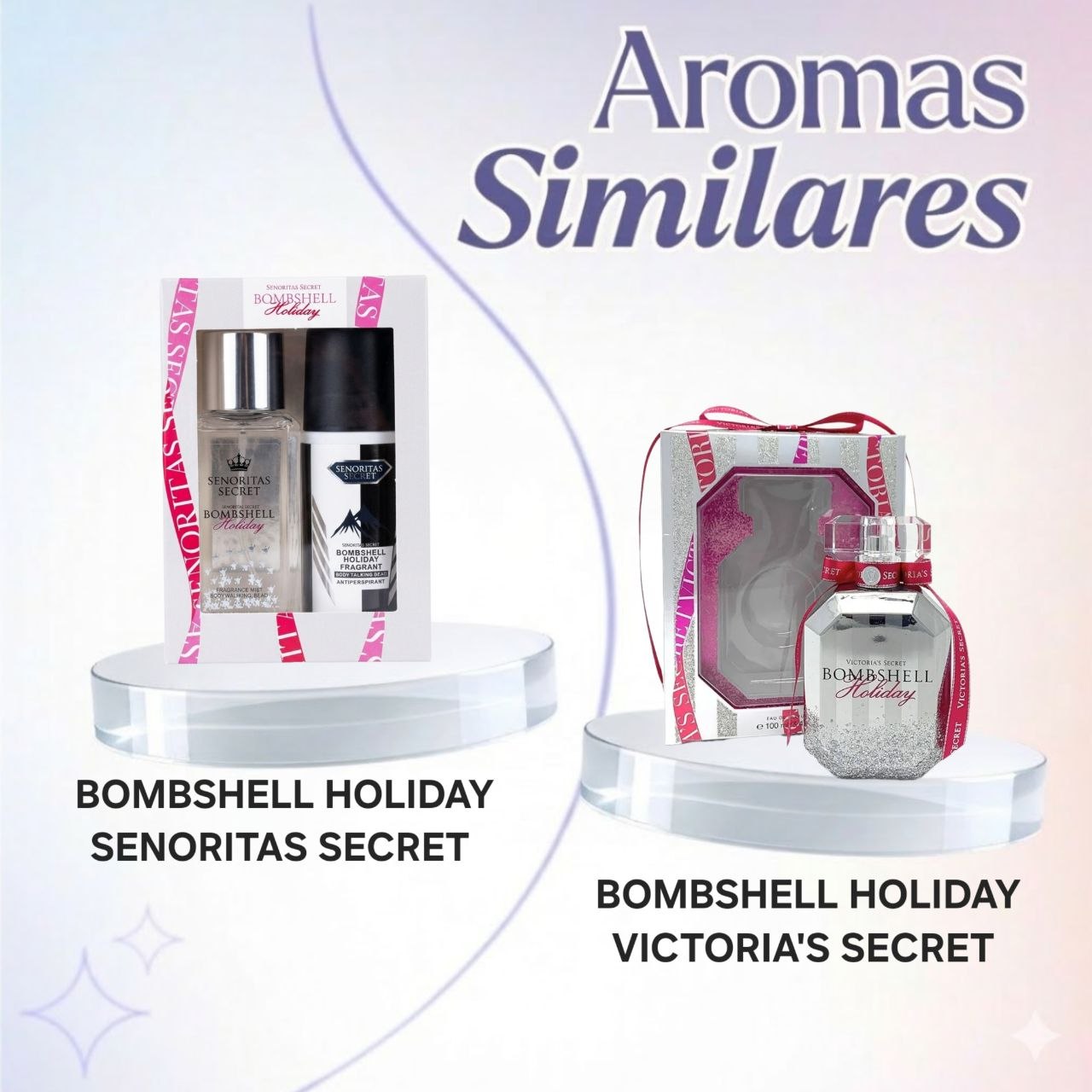 SET SENORITAS SECRET BOMBSHELL HOLIDAY SPLASH 75ML Y ANTISPERSPIRANTE 60ML (M) (AROMA SIMILAR A VICTORIAS SECRET BOMBSHELL HOLIDAY)