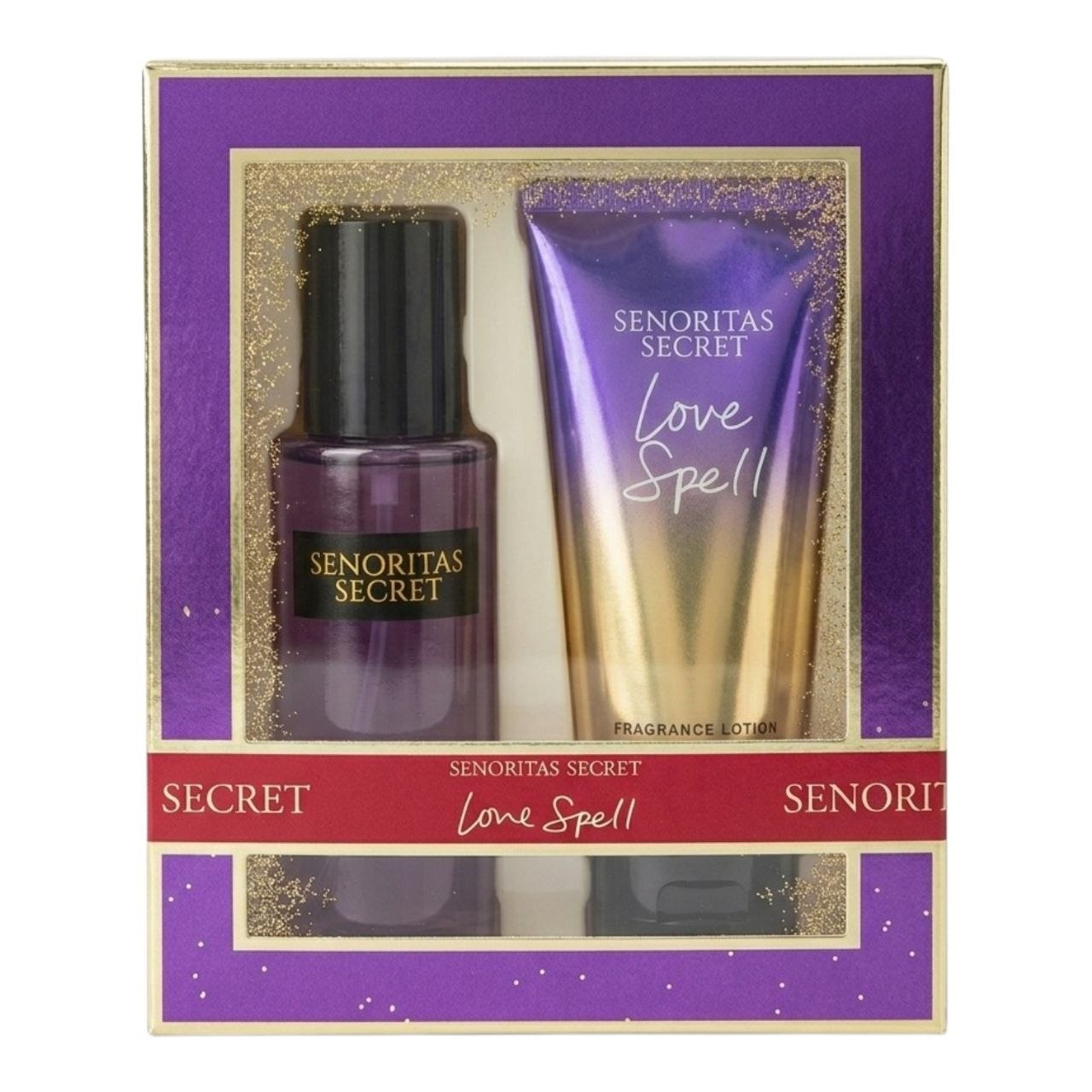 SET SENORITAS SECRET LOVE SPELL SPLASH 75ML Y CREMA CORPORAL 75ML (M) (AROMA SIMILAR A VICTORIAS SECRET LOVE SPELL)