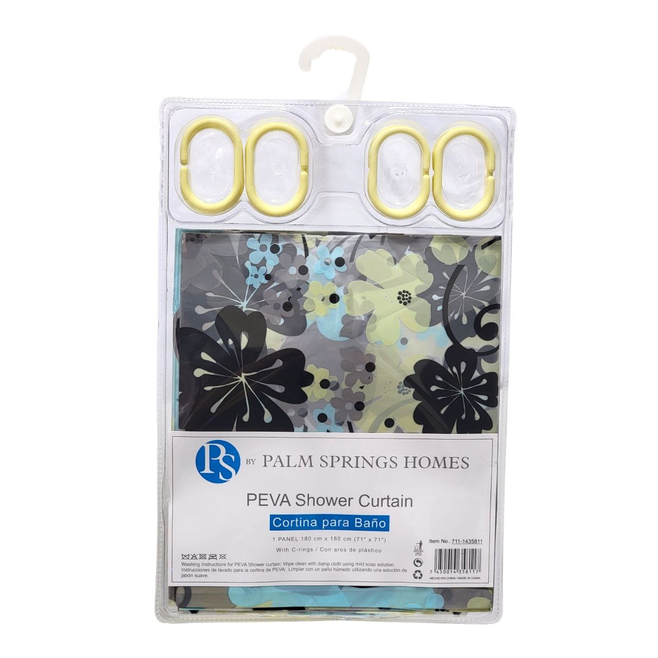 CORTINA PARA BAÑO RESISTENTE AL AGUA 1 PANEL PS PALM SPRINGS HOMES 180X180CM