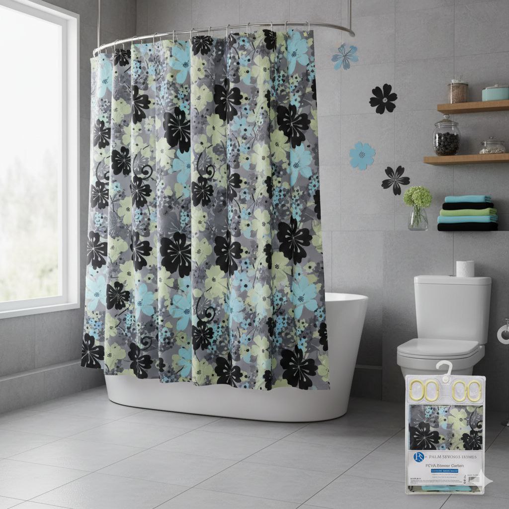 CORTINA PARA BAÑO RESISTENTE AL AGUA 1 PANEL PS PALM SPRINGS HOMES 180X180CM