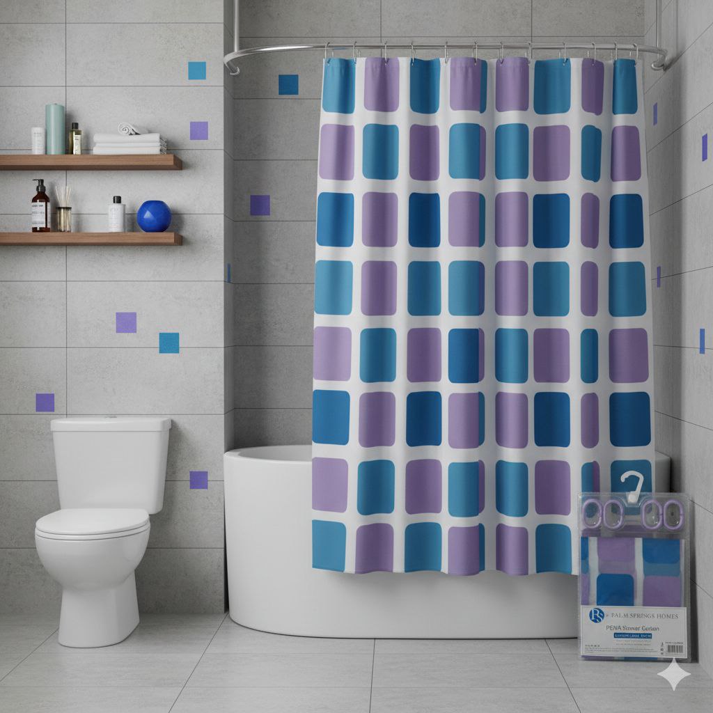 CORTINA PARA BAÑO RESISTENTE AL AGUA 1 PANEL PS PALM SPRINGS HOMES 180X180CM