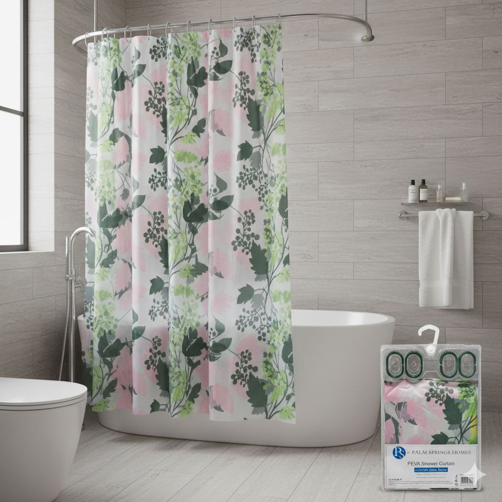 CORTINA PARA BAÑO RESISTENTE AL AGUA 1 PANEL PS PALM SPRINGS HOMES 180X180CM