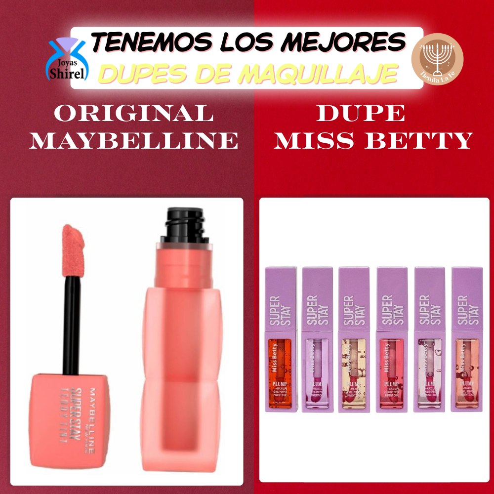 ACEITE LABIAL MARMOLEADO MISS BETTY 6G (DUPE DE MAYBELLINE)