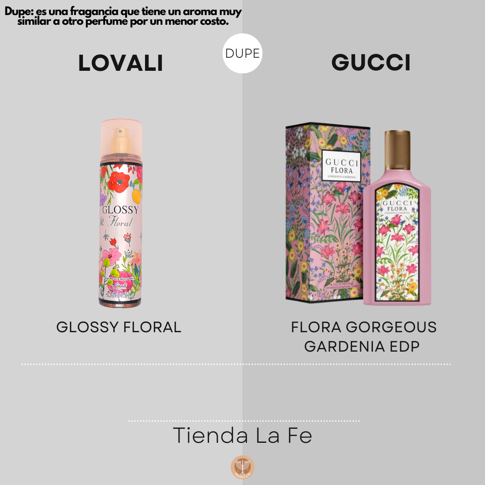 SPLASH LOVALI GLOSSY FLORAL 220ML (M)(DUPE DE GUCCI FLORA GORGEOUS GARDENIA EDP 100ML)