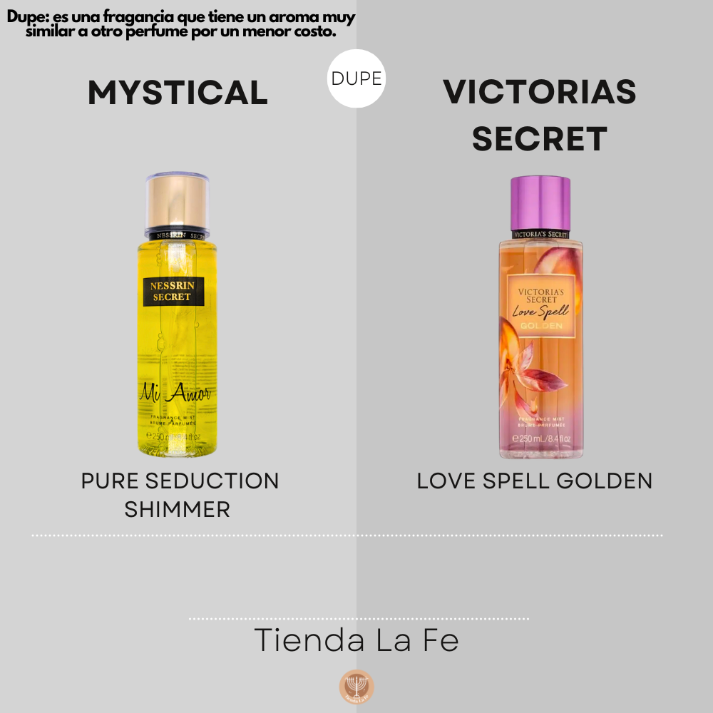 SPLASH NESSRIN SECRET MI AMOR 250ML (M) (DUPE VICTORIAS SECRET LOVE SPELL GOLDEN)