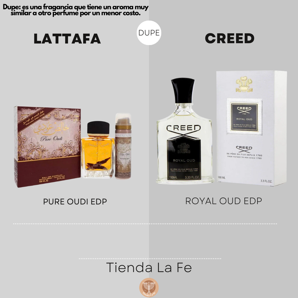 LATTAFA PURE OUDI EDP 100ML, BODY SPRAY 50ML (H)( DUPE CREED ROYAL OUD)
