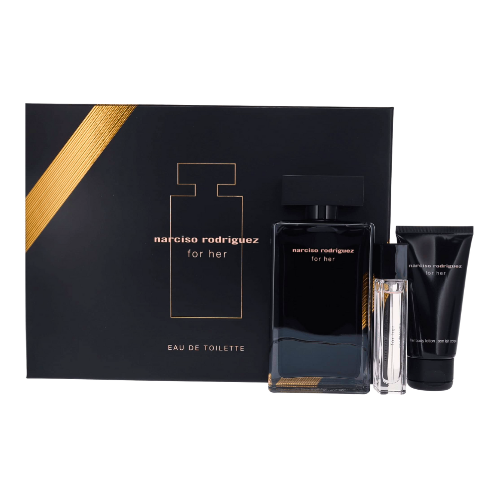 SET NARCISO RODRIGUEZ FOR HER EDT 100ML, EDT 10ML, BODY LOTION 50ML (M)