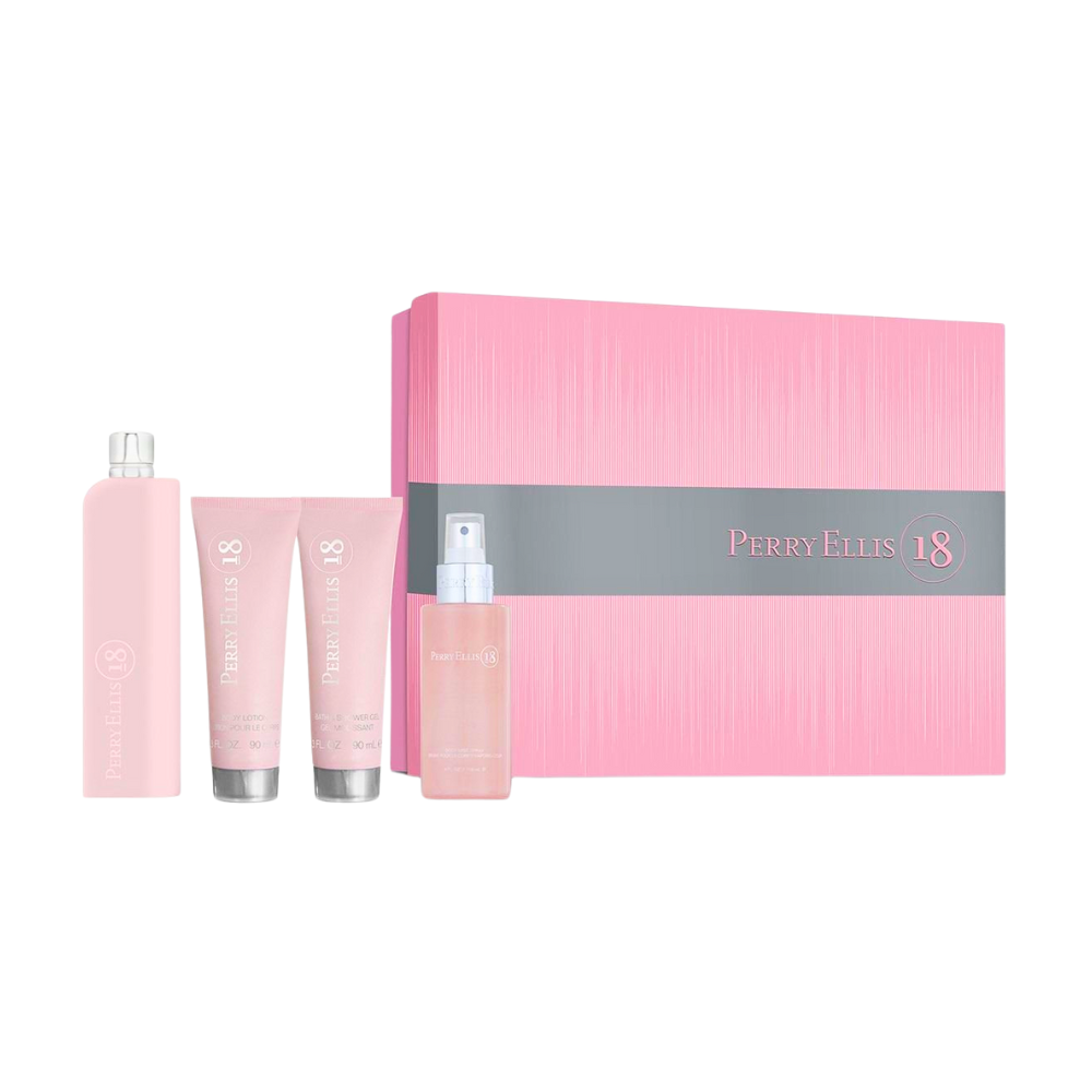 SET PERRY ELLIS 18 FOR WOMEN EDP 100ML, BODY MIST 120ML, SHOWER GEL 90ML, BODY LOTION 90ML (M)