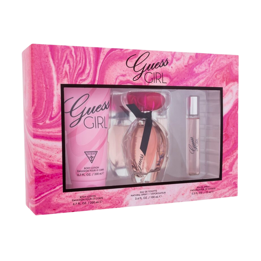 SET GUESS GIRL EDT 100ML, EDT 15ML, BODY LOTION 200ML (M)