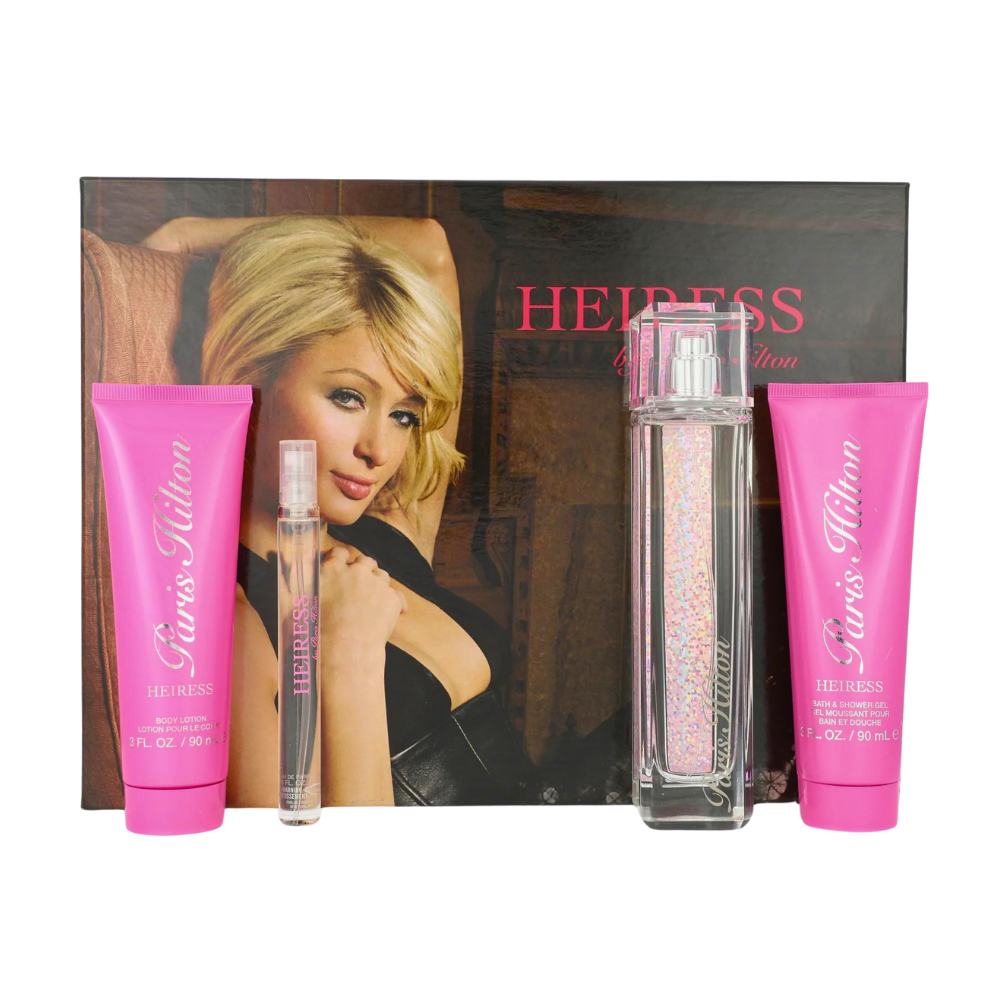 SET PARIS HILTON HEIRESS EDP 100ML, EDP 10ML, BODY LOTION 90ML, SHOWER GEL 90ML (M)