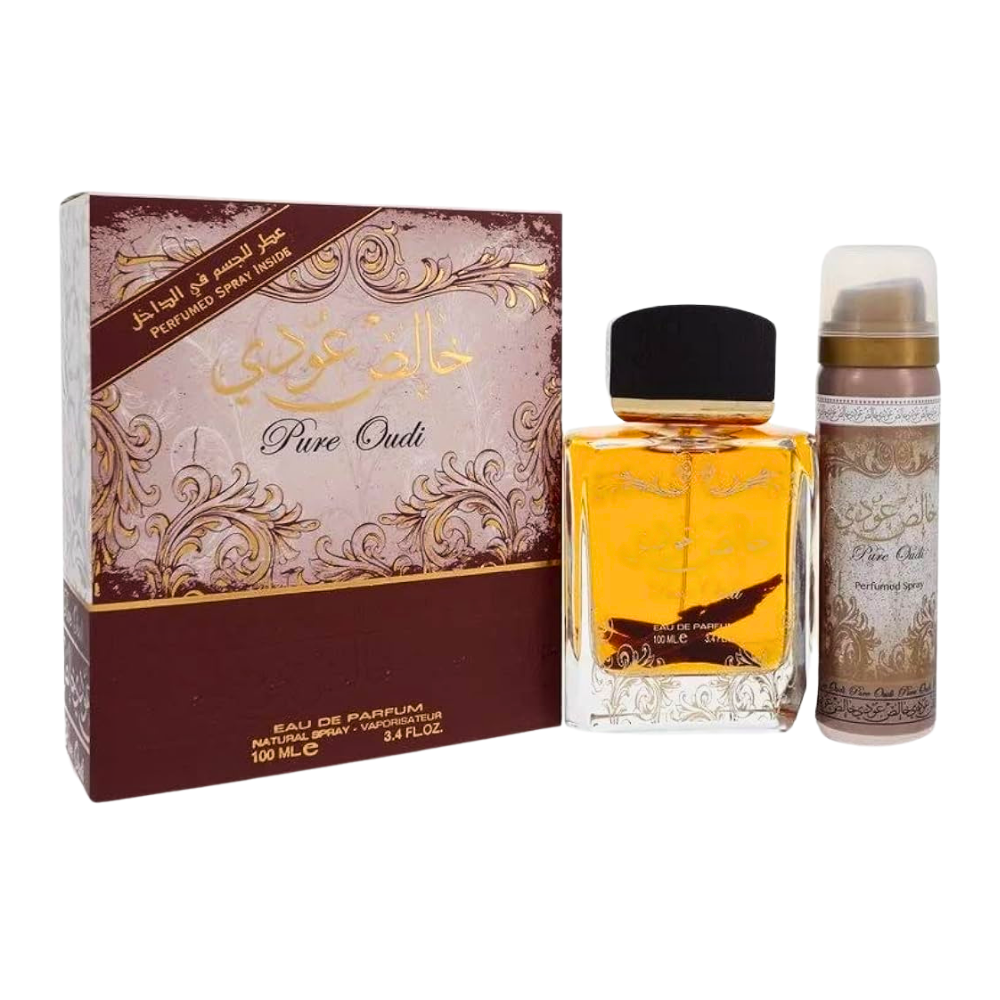 LATTAFA PURE OUDI EDP 100ML, BODY SPRAY 50ML (H)( DUPE CREED ROYAL OUD)
