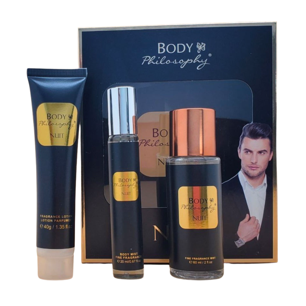 SET BODY PHILOSOPHY NUIT SPLASH 60ML, EDP 20ML, BODY LOTION 40G (H)