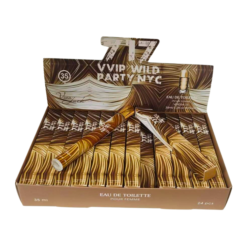 PERFUME EN TUBO PARA DAMA 717 VVIP WILD PARTY NYC POUR FEMME 35 EDT 35ML (M)