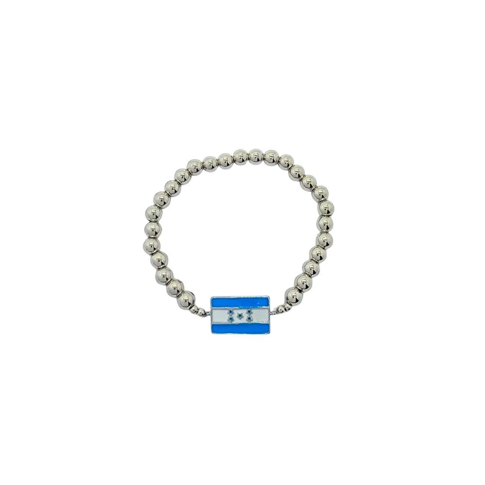 EPULD573$1 PULSERA BANDERA HONDURAS DE PERLA ENCHAPE 18K