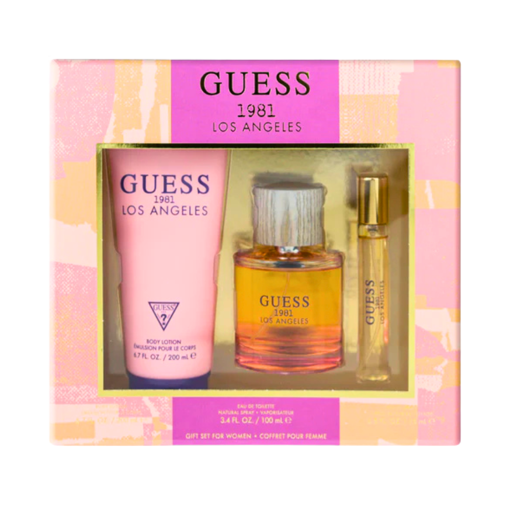 SET GUESS 1981 LOS ANGELES EDT 100ML EDT 15ML CREMA CORPORAL 200ML (M)