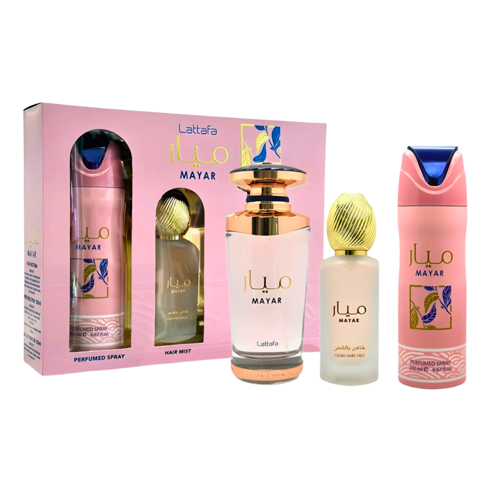 SET LATTAFA MAYAR EDP 100ML, BODY SPRAY 200ML, HAIR MIST 50ML (M)