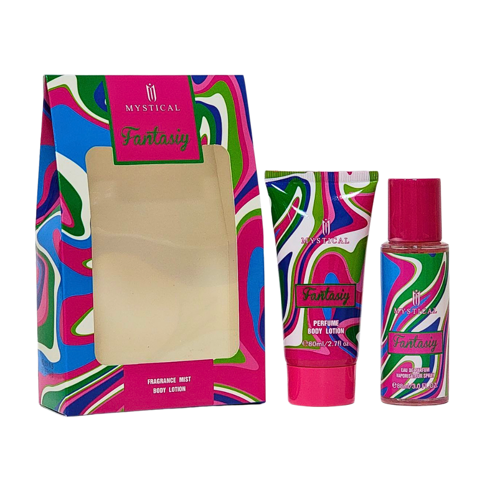 SET DE SPLASH PARA DAMA MYSTICAL FANTASYA SPLASH 88ML, BODY LOTION 80ML (M)