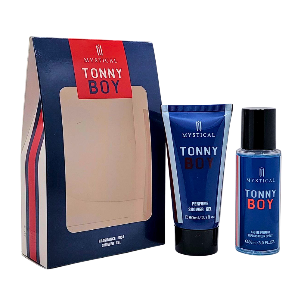 SET DE SPLASH PARA HOMBRE MYSTICAL TONNY BOY SPLASH 88ML, SHOWER GEL 80ML (H)