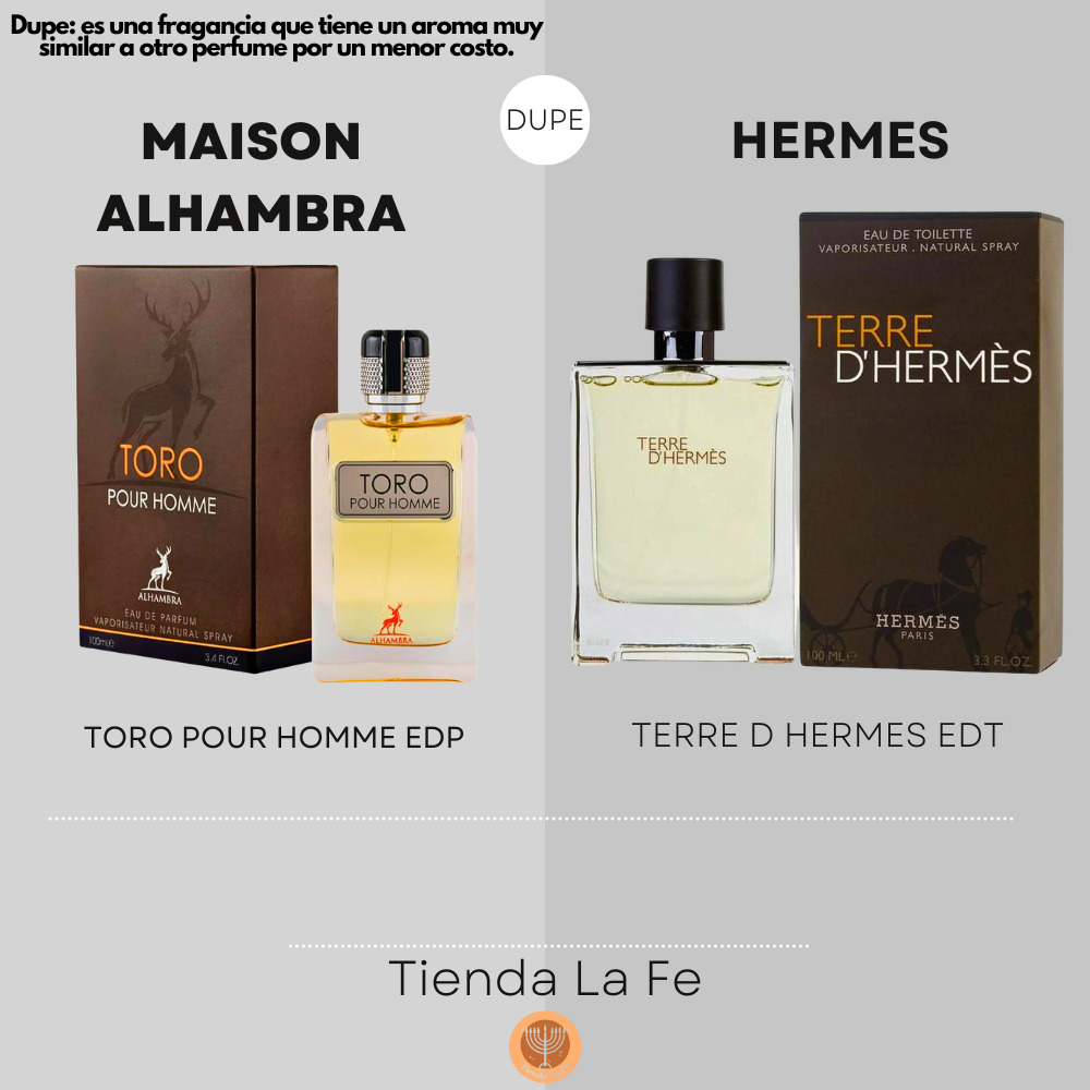 MAISON ALHAMBRA TORO POUR HOMME EDP 100ML (H) (DUPE HERMES TERRE D HERMES EDT)