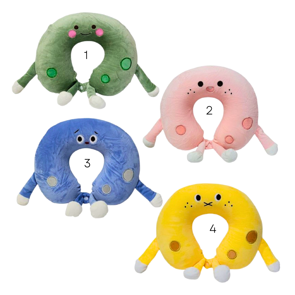 COLLARIN FOAM ALMOHADA PARA CUELLO EN FORMA DE U DE ESPUMA VISCOELASTICA CON FUNDA LAVABLE, CIERRE PARA CUELLO PARA VIAJES O DORMIR 4 DISEÑOS 36X27CM