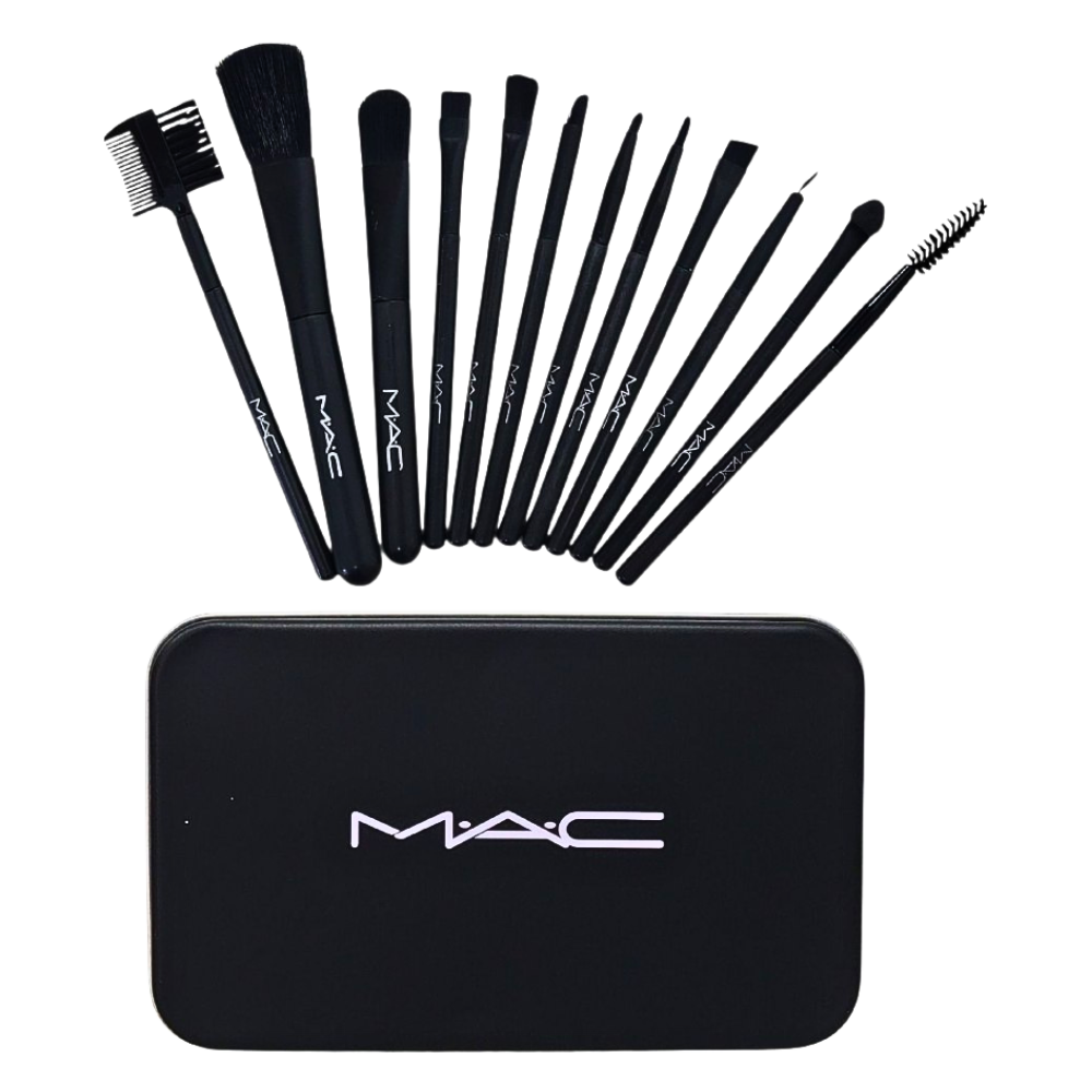 BROCHAS PARA MAQUILLAJE EN SET DE 12 PIEZAS MAC
