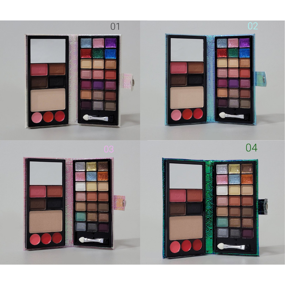 SOMBRAS DE OJOS EN KIT 3 EN 1, 18 SOMBRA,1 POLVO, 3 RUBOR 3 BRILLOS ENGOL COLLECTIONS 5.5G