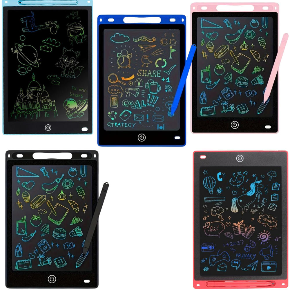PIZARRA MAGICA TABLET DE DIBUJO O ESCRITURA PARA NIÑOS Y NIÑAS PIZARRON MAGICO MULTICOLOR, JUGUETE EDUCATIVO, BLOQUEA EL CONTENIDO, 8.5 TAMAÑO, 5 COLORES DISPONIBLES LCD PANEL
