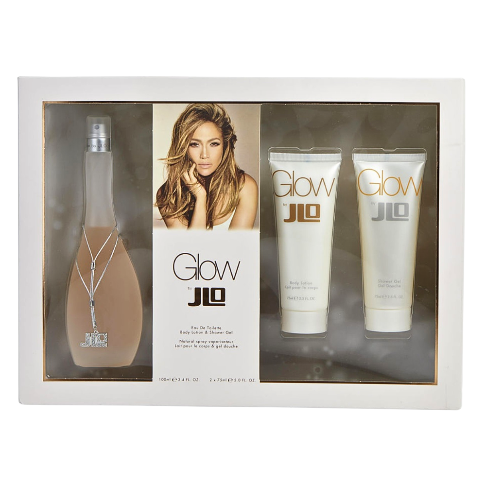 SET JENNIFER LOPEZ GLOW EDT 100ML, BODY LOTION 100ML, SHOWER GEL 100ML (M)