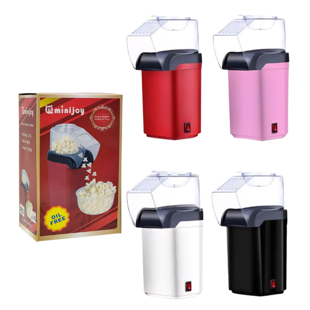 MAQUINA PARA HACER PALOMITAS DE MAIZ, MINI PORTATIL FABRICANTE DE AIRE CALIENTE SIN ACEITE, POTENCIA DE 1200W, 4 COLORES MINIJOY