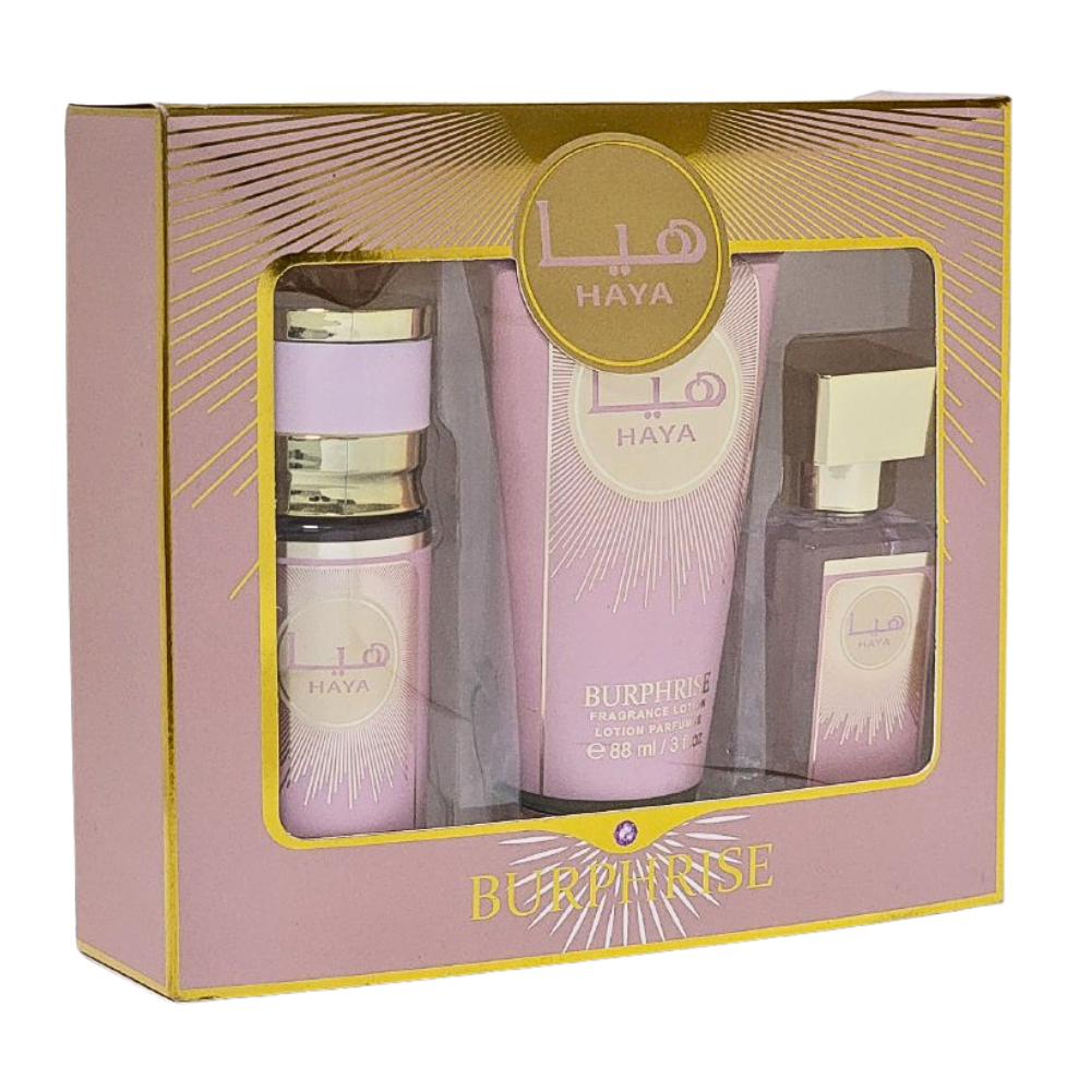 SET HAYA BURPHRISE EDP 50ML, SPLASH 75ML, BODY LOTION 88ML (M)