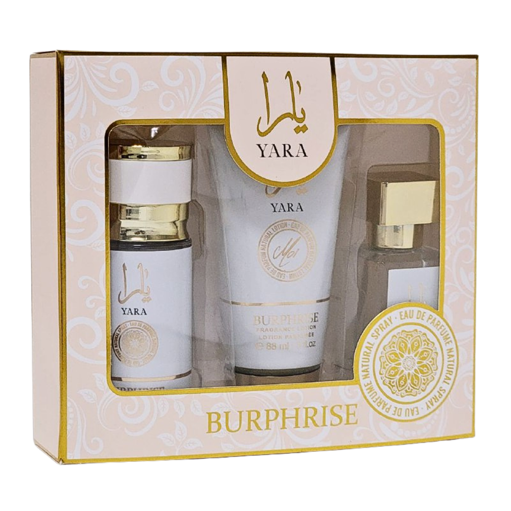 SET YARA MOI BURPHRISE EDP 50ML, SPLASH 75ML, BODY LOTION 88ML (M)