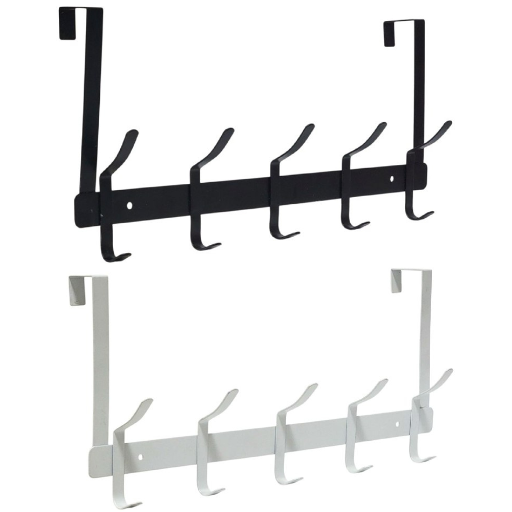 PERCHERO DE METAL PEQUEÑO DE 5 GANCHOS PARA PUERTA BENELI HOME 44X8X21CM