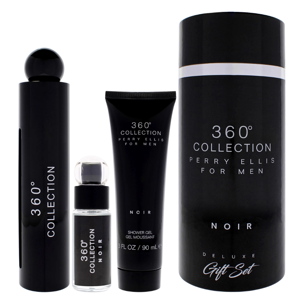 SET PERRY ELLIS 360 COLLECTION FOR MEN NOIR EDT 100ML, MINI EDT 7.5ML, GEL DE DUCHA 90ML (H)