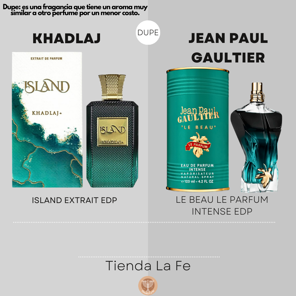 KHADLAJ ISLAND EXTRAIT EDP 100ML (H) (DUPE JEAN PAUL GAULTIER LE BEAU LE PARFUM INTENSE EDP)