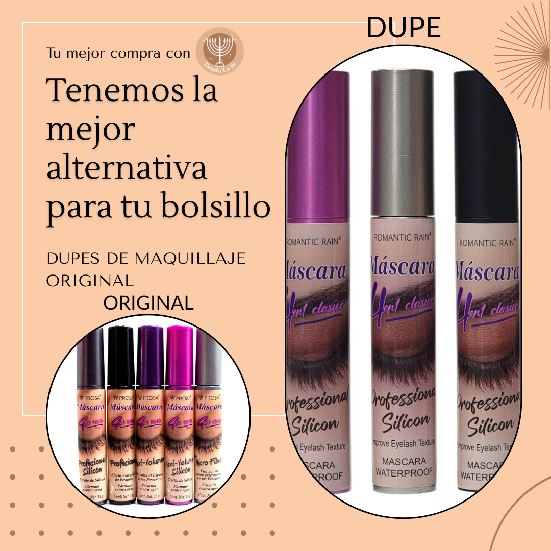 RIMEL VOLUMINIZADOR DE ACABADO ATERCIOPELADO RESISTENTE AL AGUA COLOR NEGRO ROMANTIC RAIN (DUPE DE PROSSA)