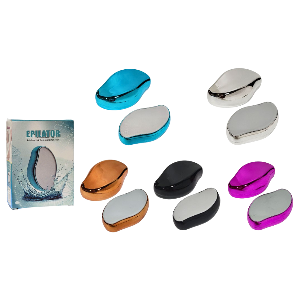DEPILADOR MANUAL DE CRISTAL Y EXFOLIANTE CORPORAL 2 EN 1